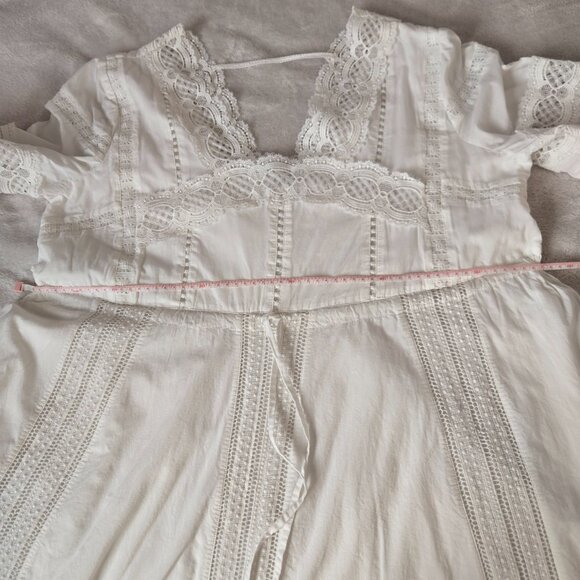 Eri + Ali White Lace Boho Prairie Dress Puff Sleeve Midi Cottagecore  L/XL - Picture 8 of 14